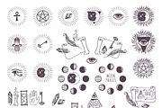 Astrology esoteric vector icons