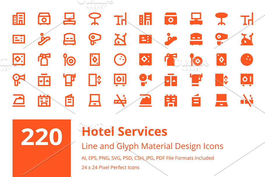 220 Hotel Services Material Icons