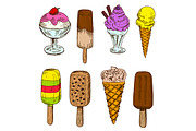 Chocolate ice cream sketches