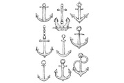 Sailing ships admiralty anchors