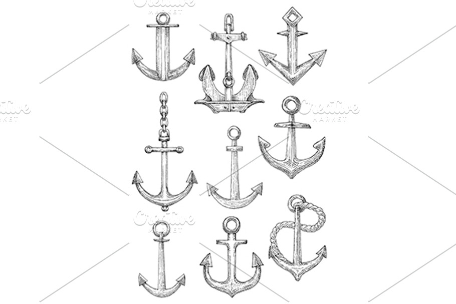 Sailing ships admiralty anchors in Graphics - product preview 8