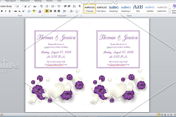 Wedding Invitation Card Template in Wedding Templates - product preview 2