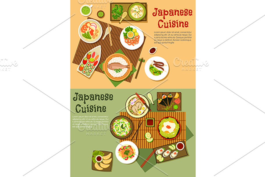 Japanese cuisine menu dishes in Graphics - product preview 8