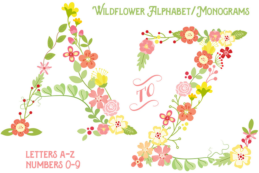 Wildflower Alphabet + Bonus Numbers
