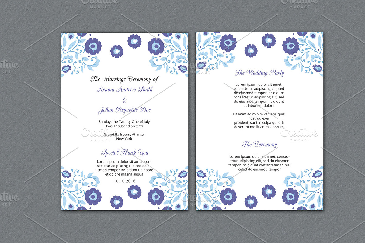 Wedding Fan Program Template in Wedding Templates - product preview 8