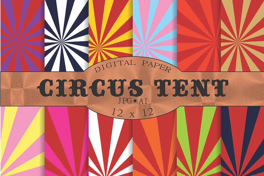 Circus tent stripey backgrounds in Patterns - product preview 8