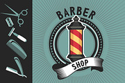 Barber shop emblem pole