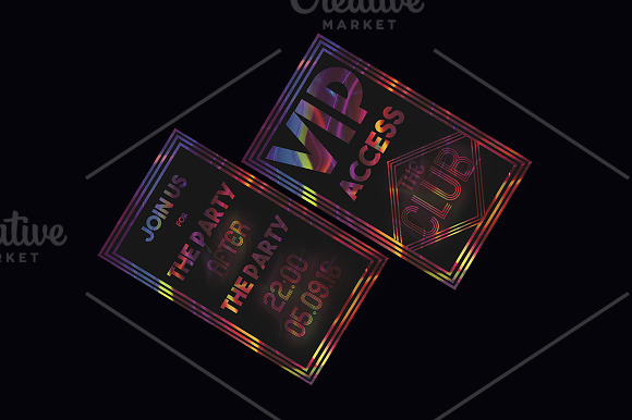 Club VIP pass card in Card Templates - product preview 1