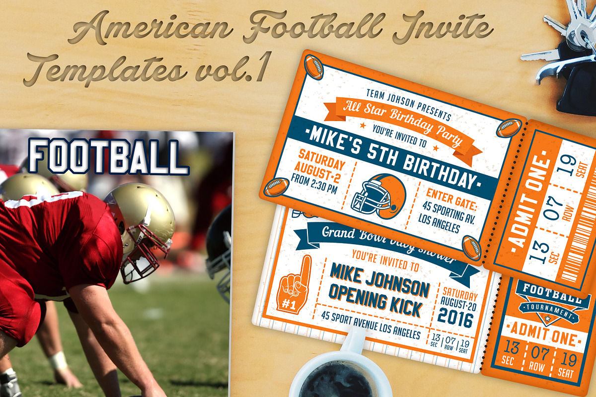 American Football Invite Templates 1 in Card Templates - product preview 8