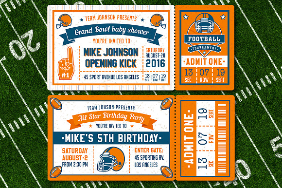 American Football Invite Templates 1 in Card Templates - product preview 1