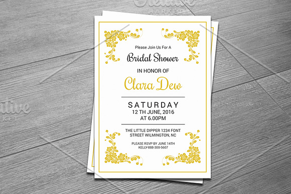 Bridal Shower Invitation Template in Wedding Templates - product preview 3