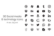30 Social media icons