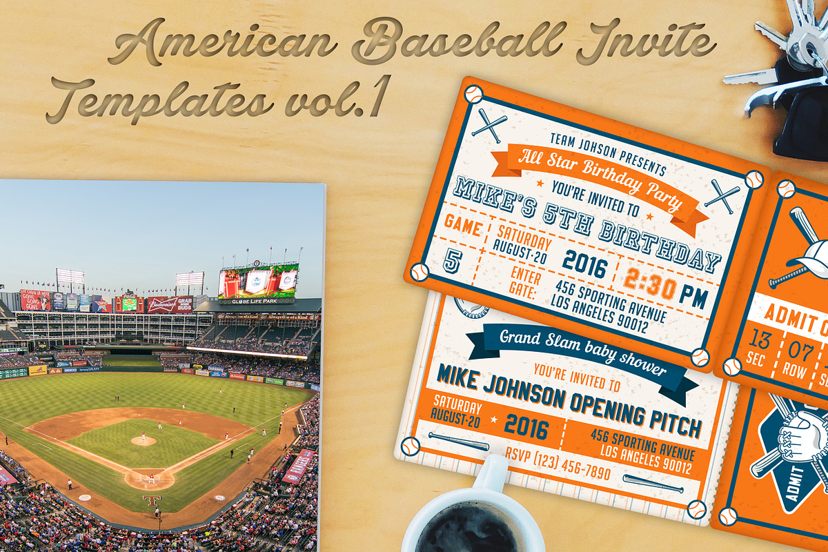 Baseball Ticket Party Invites 2 in Card Templates - product preview 8