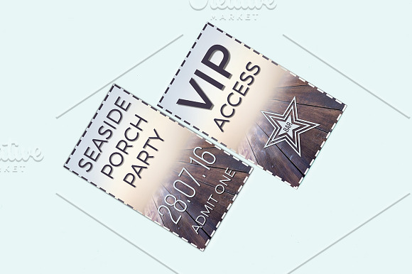 Seaside Party VIP pass in Card Templates - product preview 1