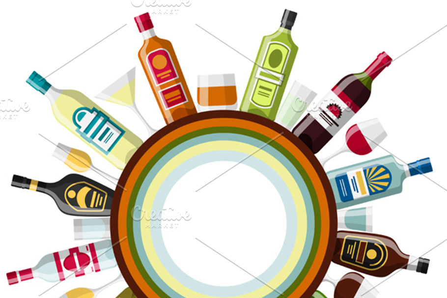 Alcohol drinks backgrounds design.  in Illustrations - product preview 8