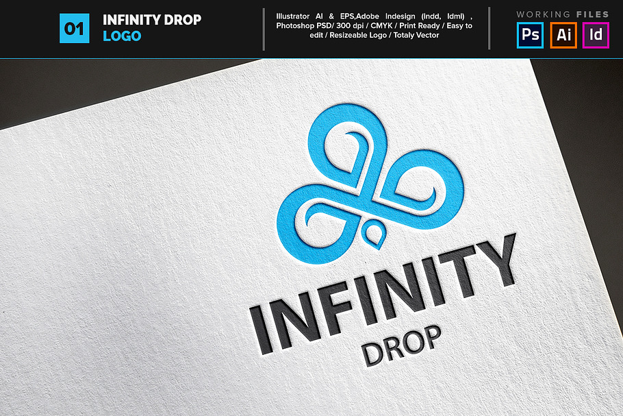 Infinity Drop Logo in Logo Templates - product preview 8