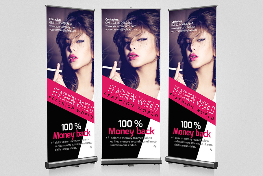  Fashion Roll Up Banners Template  in Presentation Templates - product preview 8