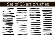 set of 55 art brushes