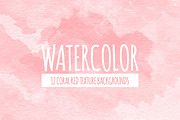 Coral Red Watercolor Backgrounds
