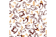 Coffee drinks seamless pattern