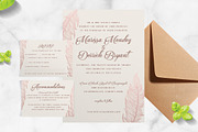 Navy Rose Gold Feather Wedding Suite