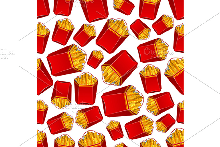 French fries seamless pattern in Patterns - product preview 8