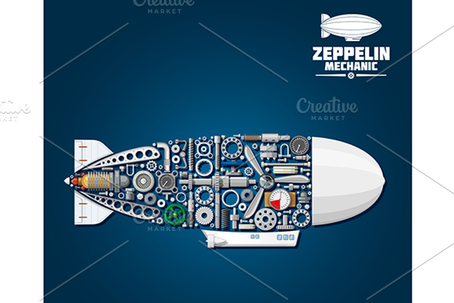 Zeppelin airship in Graphics - product preview 8