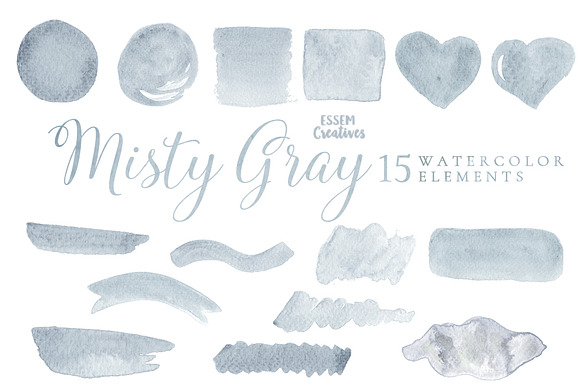 BUNDLE Misty Gray Watercolor Splash in Textures - product preview 1