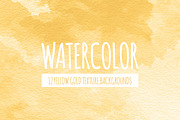 Yellow Gold Watercolor Backgrounds