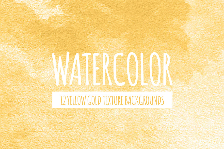 Yellow Gold Watercolor Backgrounds in Textures - product preview 8