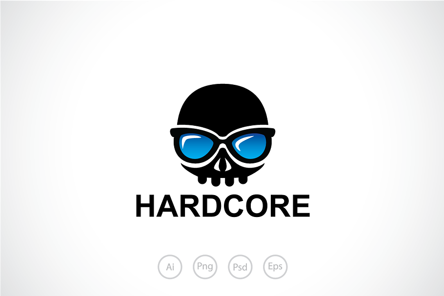 Skull Hardcore Geek Logo Template