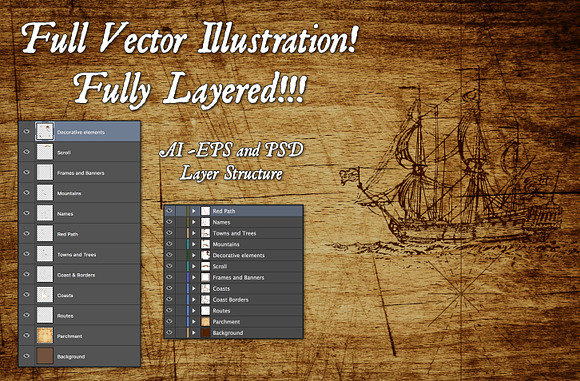 Vector Pirate Treasure Map in Illustrations - product preview 2