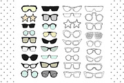 Eyeglasses & Sunglasses Doodle set