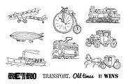 Old Transport Doodle set