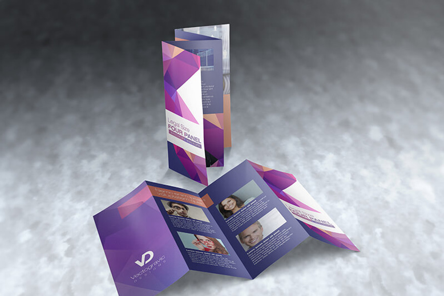 Legal Size 4 Panel Brochure Mockups in Print Mockups - product preview 8