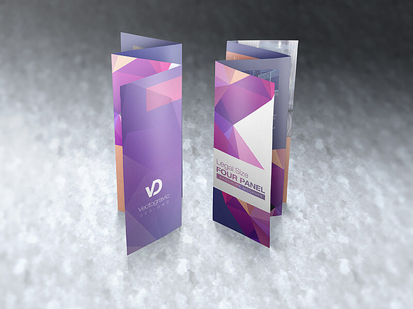 Legal Size 4 Panel Brochure Mockups in Print Mockups - product preview 2