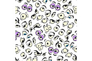 Comic eyes seamless pattern