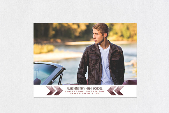 Graduation Card | Chevron in Card Templates - product preview 4