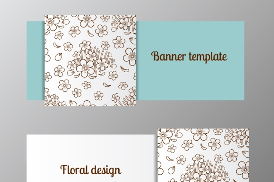 Banner template ornate flower in Graphics - product preview 8