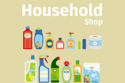 Household goods shop icon set