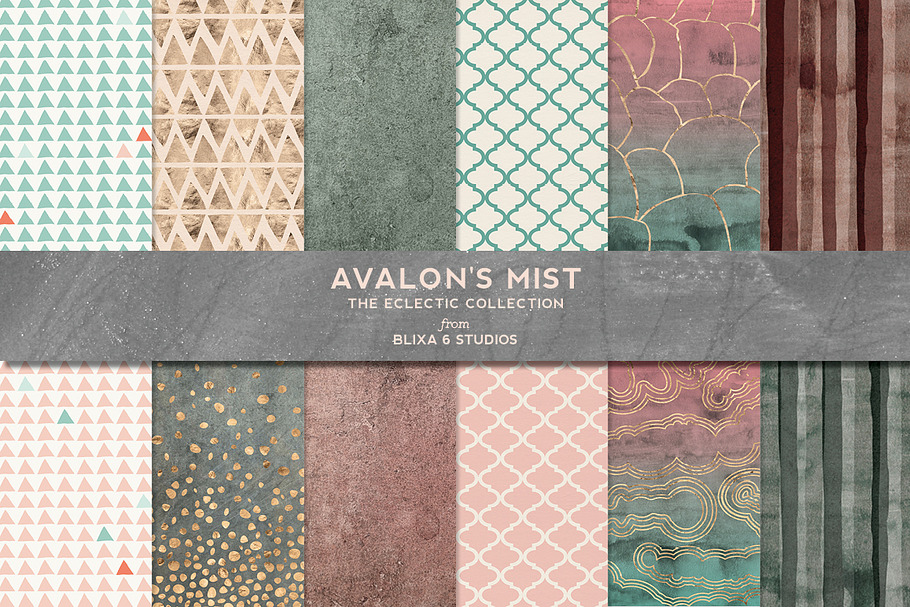 Avalon's Mist Rose Gold & Watercolor