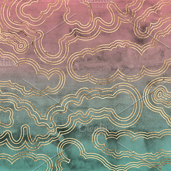 Avalon's Mist Rose Gold & Watercolor in Patterns - product preview 1