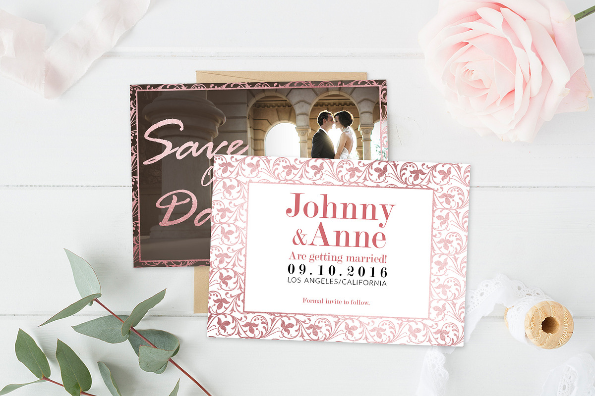 Save the Date | Touch of Pink in Wedding Templates - product preview 8