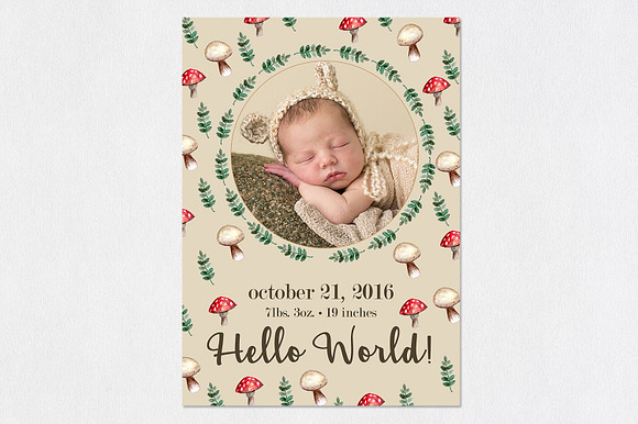 Birth Template | Wild Tulips in Card Templates - product preview 3