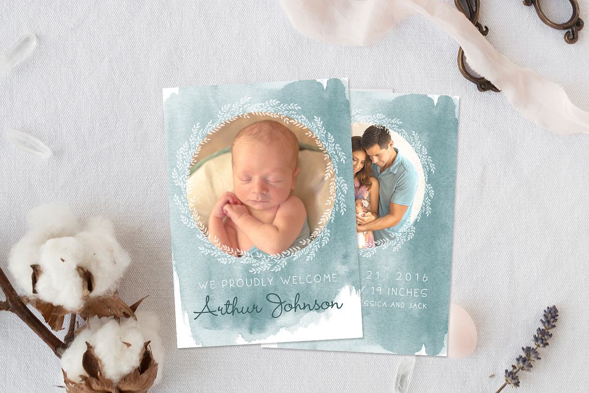 Birth Template | My Little Prince in Card Templates - product preview 8