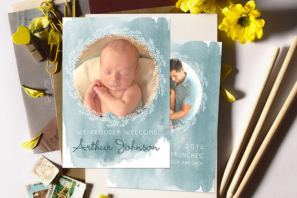 Birth Template | My Little Prince in Card Templates - product preview 1