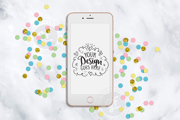 Confetti Party styled iPhone Mockup