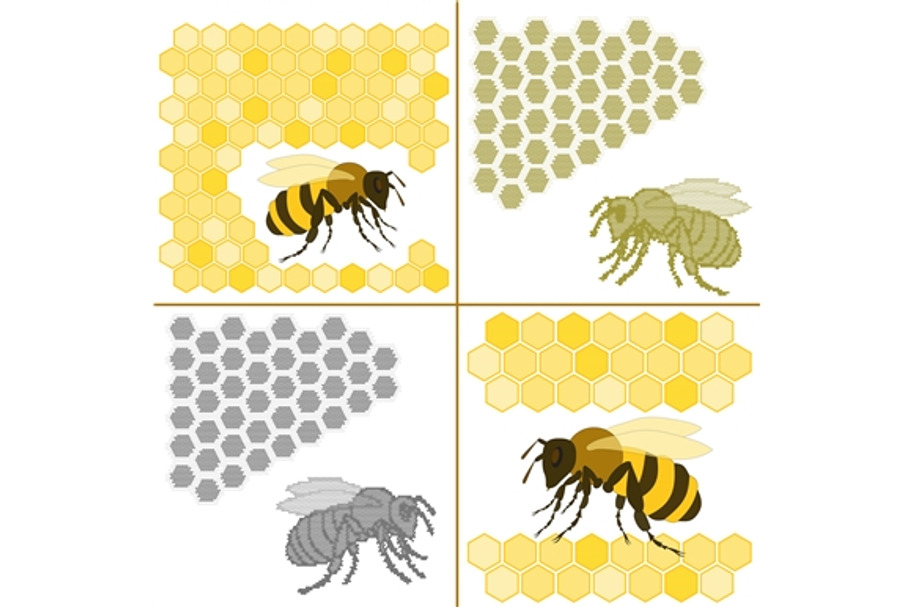Bee and honeycomb in Objects - product preview 8
