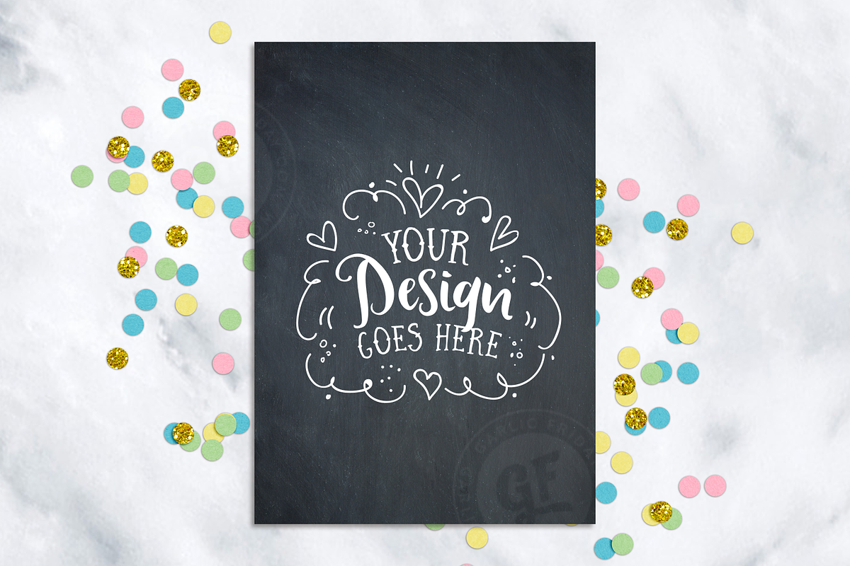 Confetti Chalkboard Styled Mockup in Print Mockups - product preview 8