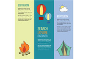 Ecotourism flyer, poster. Vector.